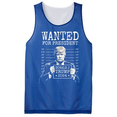 Wanted For President 2024 Donald Trump Gift Mesh Reversible Basketball Jersey Tank