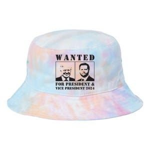 Wanted For President Vice President 2024 Trump Vance Maga Tie Dye Newport Bucket Hat