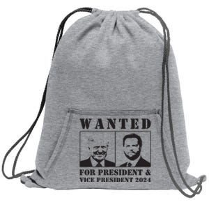 Wanted For President Vice President 2024 Trump Vance Maga Sweatshirt Cinch Pack Bag