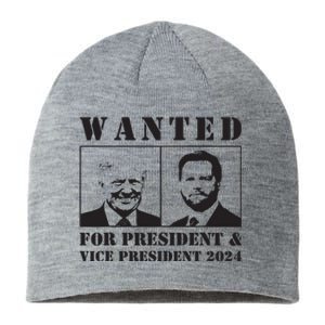 Wanted For President Vice President 2024 Trump Vance Maga Sustainable Beanie