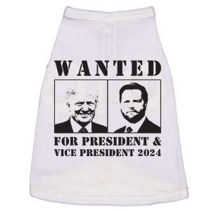 Wanted For President Vice President 2024 Trump Vance Maga Doggie Tank