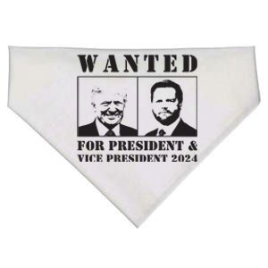 Wanted For President Vice President 2024 Trump Vance Maga USA-Made Doggie Bandana