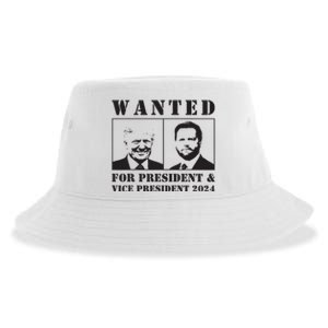 Wanted For President Vice President 2024 Trump Vance Maga Sustainable Bucket Hat