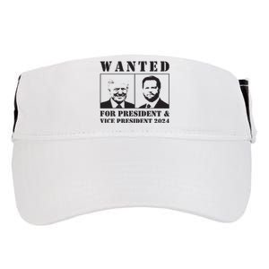 Wanted For President Vice President 2024 Trump Vance Maga Adult Drive Performance Visor