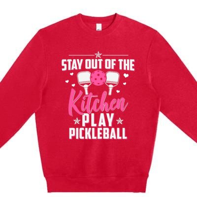 Wo Funny Pickleball Graphic For Wo Pickleball Player Premium Crewneck Sweatshirt