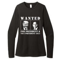 Wanted For President & Vice President 2024 Trump Rubio Maga Womens CVC Long Sleeve Shirt