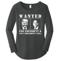 Wanted For President & Vice President 2024 Trump Rubio Maga Women's Perfect Tri Tunic Long Sleeve Shirt