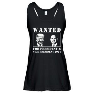 Wanted For President & Vice President 2024 Trump Rubio Maga Ladies Essential Flowy Tank