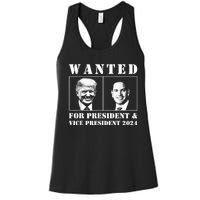 Wanted For President & Vice President 2024 Trump Rubio Maga Women's Racerback Tank