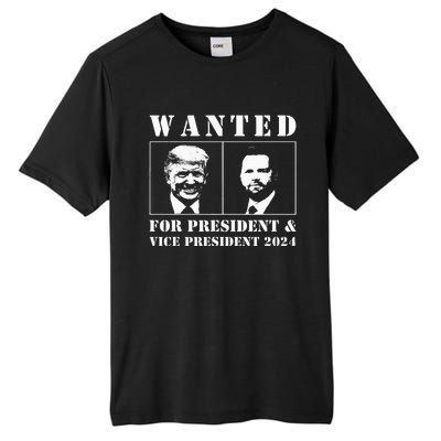 Wanted For President & Vice President 2024 Trump Vance Maga Tall Fusion ChromaSoft Performance T-Shirt