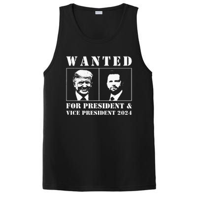 Wanted For President & Vice President 2024 Trump Vance Maga PosiCharge Competitor Tank