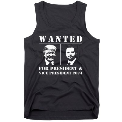 Wanted For President & Vice President 2024 Trump Vance Maga Tank Top