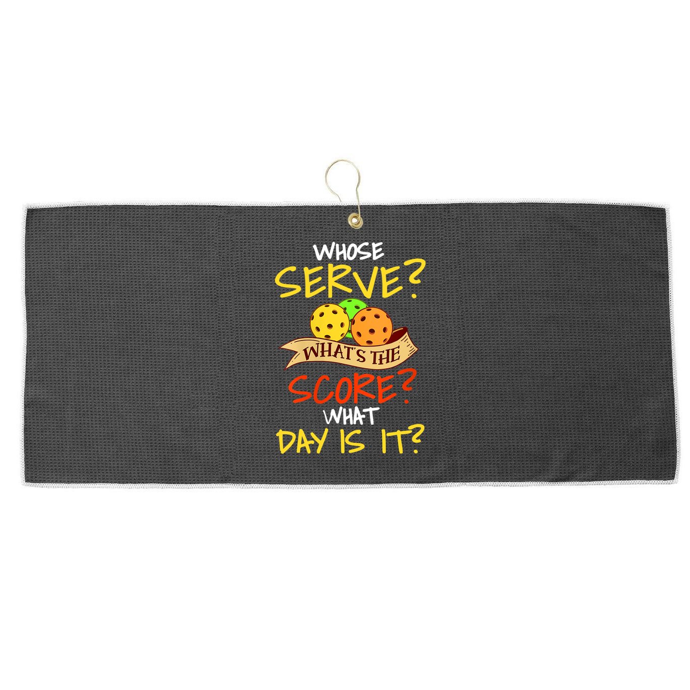 Womens Funny Pickleball Gift Pickle Ball Player Pickleball VNeck TShirt Large Microfiber Waffle Golf Towel
