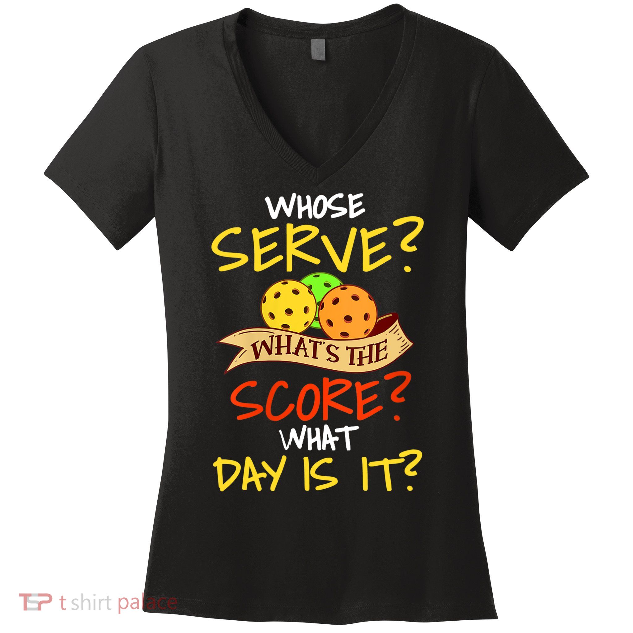 Womens Funny Pickleball Gift Pickle Ball Player Pickleball VNeck TShirt Women's V-Neck T-Shirt
