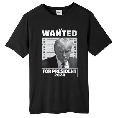 Wanted For President 2024 Trump Mugshot Tall Fusion ChromaSoft Performance T-Shirt