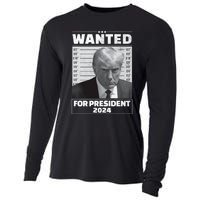 Wanted For President 2024 Trump Mugshot Cooling Performance Long Sleeve Crew