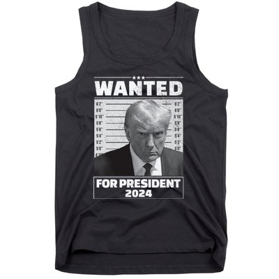 Wanted For President 2024 Trump Mugshot Tank Top