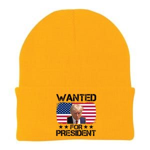 Wanted For President Donald Trump USA Election Knit Cap Winter Beanie