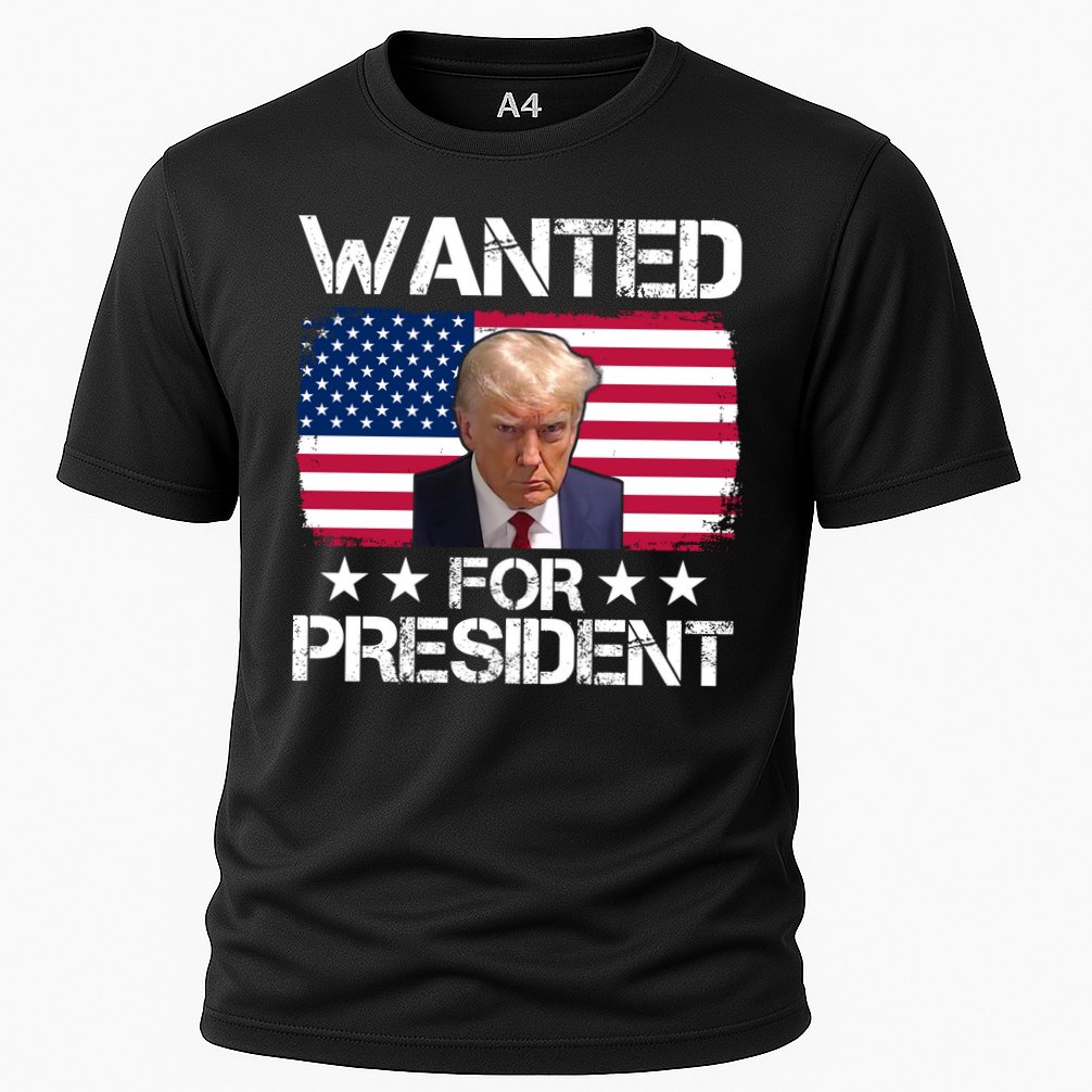 Wanted For President Donald Trump USA Election Cooling Performance Crew T-Shirt