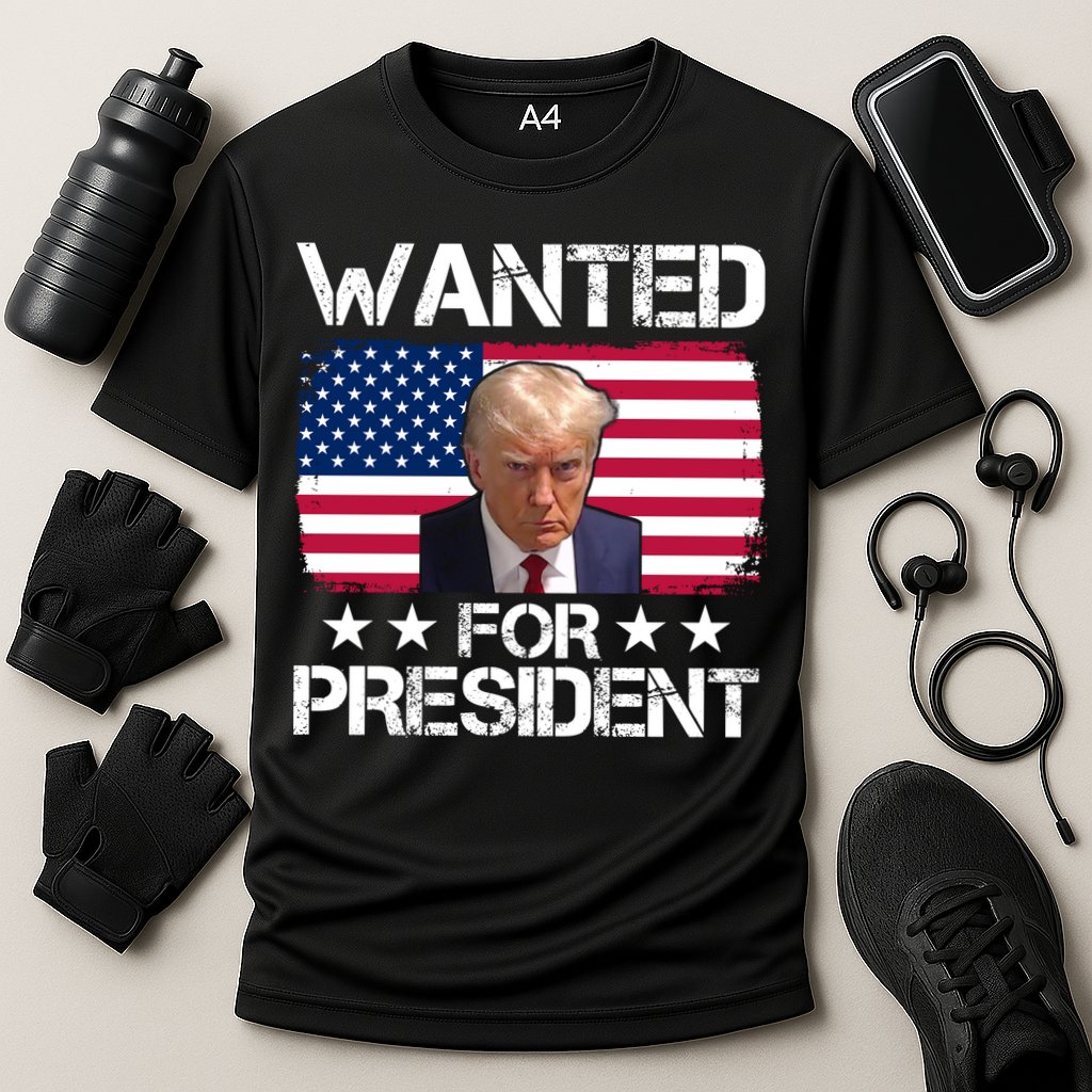 Wanted For President Donald Trump USA Election Cooling Performance Crew T-Shirt