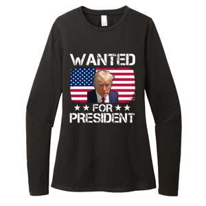 Wanted For President Donald Trump USA Election Womens CVC Long Sleeve Shirt