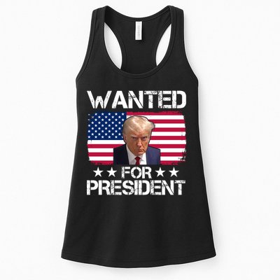 Wanted For President Donald Trump USA Election Womens Tank Top