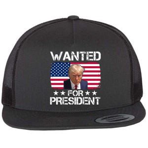 Wanted For President Donald Trump USA Election Flat Bill Trucker Hat