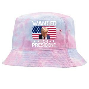 Wanted For President Donald Trump USA Election Tie-Dyed Bucket Hat