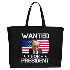 Wanted For President Donald Trump USA Election Cotton Canvas Jumbo Tote