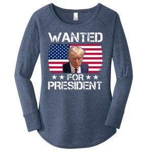 Wanted For President Donald Trump USA Election Women's Perfect Tri Tunic Long Sleeve Shirt