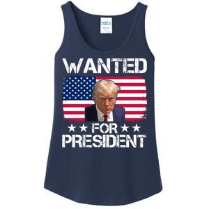 Wanted For President Donald Trump USA Election Ladies Essential Tank