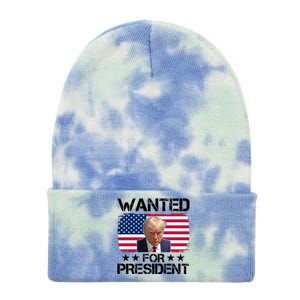 Wanted For President Donald Trump USA Election Tie Dye 12in Knit Beanie