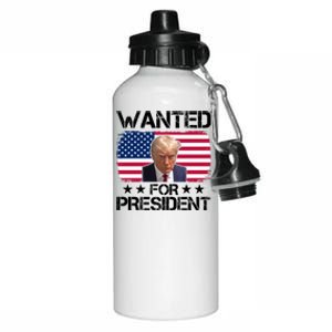 Wanted For President Donald Trump USA Election Aluminum Water Bottle