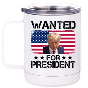 Wanted For President Donald Trump USA Election 12 oz Stainless Steel Tumbler Cup