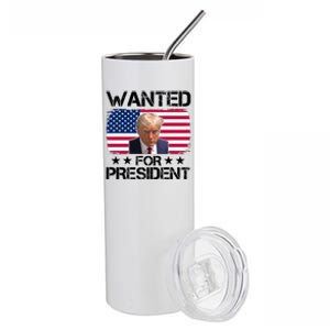 Wanted For President Donald Trump USA Election Stainless Steel Tumbler