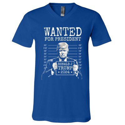 Wanted For President 2024 Donald Trump Great Gift V-Neck T-Shirt