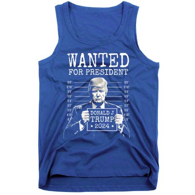 Wanted For President 2024 Donald Trump Great Gift Tank Top