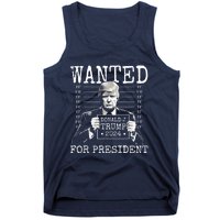 Trump mugshot Wanted For President 2024 Donald Trump Tank Top