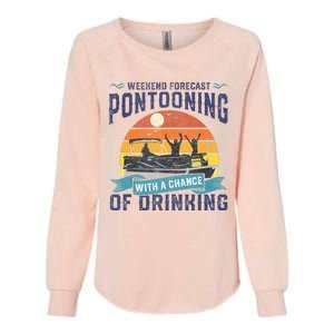 Weekend Forecast Pontooning Drinking Pontoon Boating Womens California Wash Sweatshirt