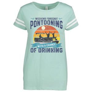 Weekend Forecast Pontooning Drinking Pontoon Boating Enza Ladies Jersey Football T-Shirt