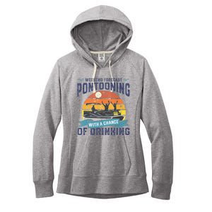 Weekend Forecast Pontooning Drinking Pontoon Boating Women's Fleece Hoodie