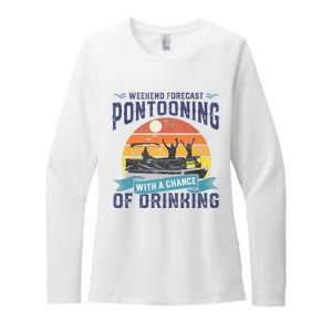 Weekend Forecast Pontooning Drinking Pontoon Boating Womens CVC Long Sleeve Shirt