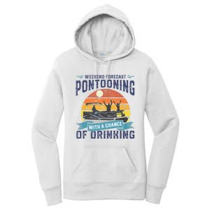 Weekend Forecast Pontooning Drinking Pontoon Boating Women's Pullover Hoodie