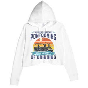 Weekend Forecast Pontooning Drinking Pontoon Boating Crop Fleece Hoodie