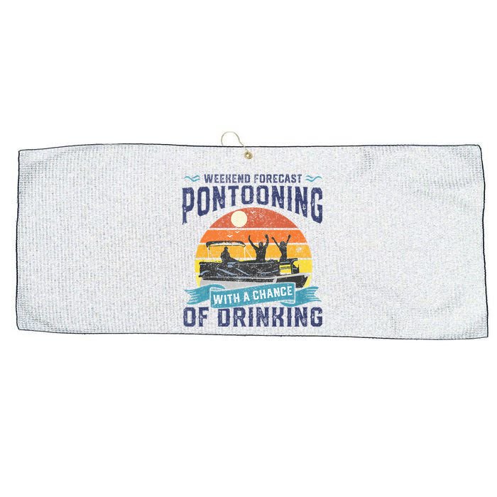 Weekend Forecast Pontooning Drinking Pontoon Boating Large Microfiber Waffle Golf Towel