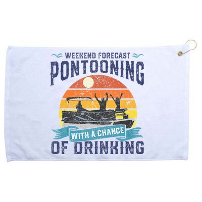 Weekend Forecast Pontooning Drinking Pontoon Boating Grommeted Golf Towel