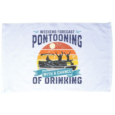 Weekend Forecast Pontooning Drinking Pontoon Boating Microfiber Hand Towel