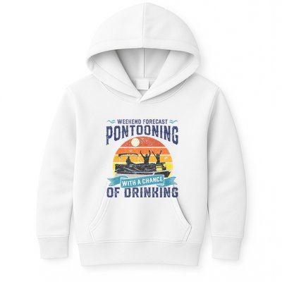 Weekend Forecast Pontooning Drinking Pontoon Boating Kids Hoodie
