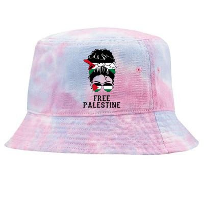 Wo Free Palestine Gift Tie-Dyed Bucket Hat