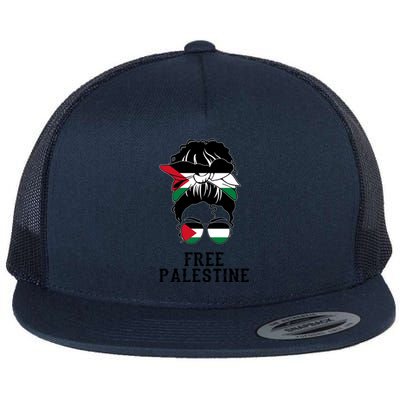 Wo Free Palestine Gift Flat Bill Trucker Hat